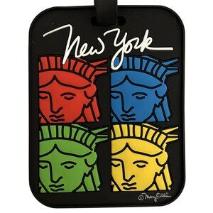 Mary Ellis Luggage Tag NYC New York City Statue of Liberty Rubber Hidden Address